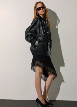 Giacca oversize in pelle