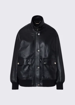 Giacca oversize in pelle