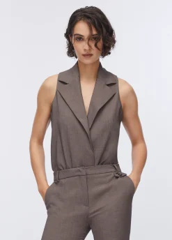 Gilet body in tessuto mélange