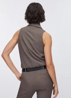 Gilet body in tessuto mélange