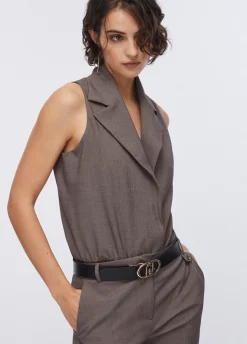 Gilet body in tessuto mélange