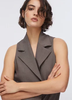 Gilet body in tessuto mélange