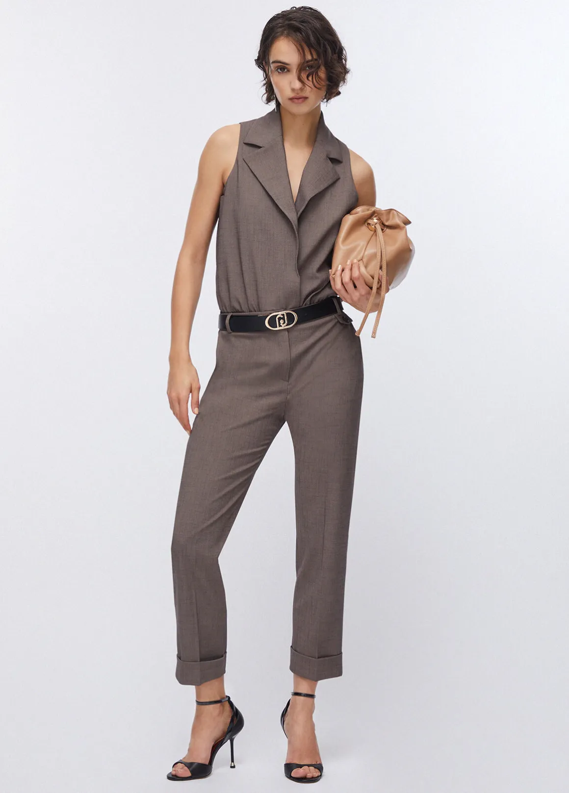 Gilet body in tessuto mélange