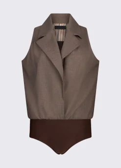 Gilet body in tessuto mélange