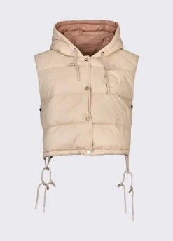 Gilet cropped con cappuccio