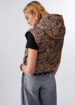 Gilet cropped con cappuccio