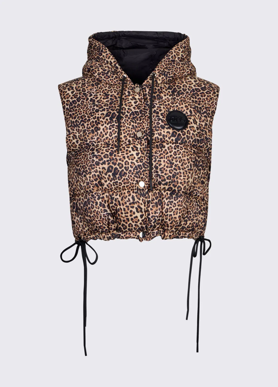 Gilet cropped con cappuccio