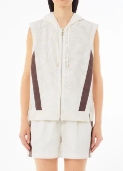 Gilet in cotone con ricami
