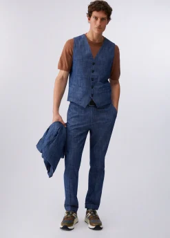 Gilet in denim chambray
