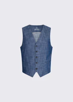 Gilet in denim chambray
