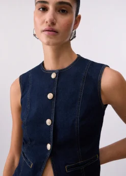 Gilet in denim slim fit