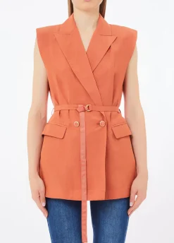 Gilet in misto lino