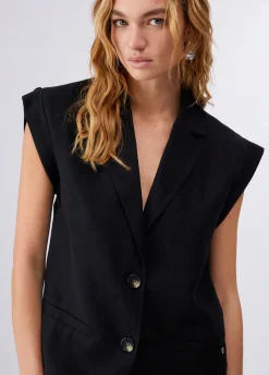 Gilet in misto lino