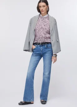 Gilet mouliné con bottoni gioiello