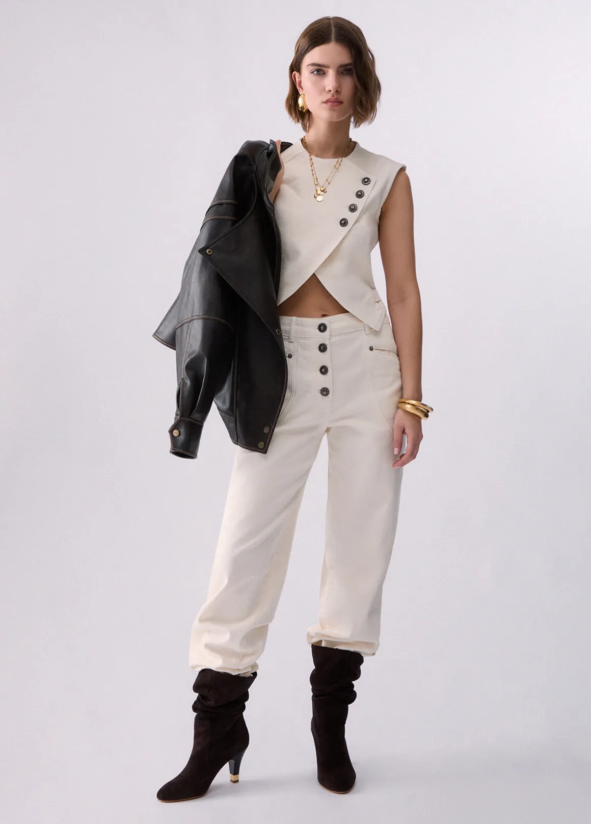 Gilet slim fit asimmetrico