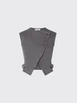 Gilet slim fit asimmetrico
