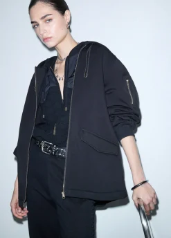 Giubbotto oversize con cappuccio