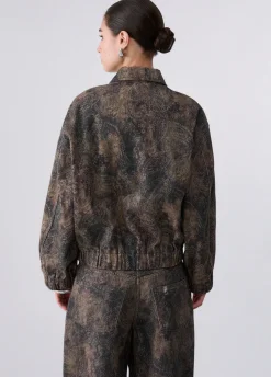 Giubbotto oversize con stampa glitter