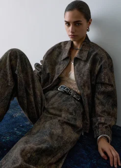 Giubbotto oversize con stampa glitter