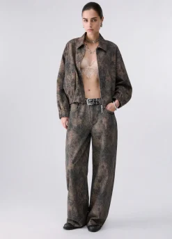 Giubbotto oversize con stampa glitter