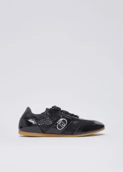 Glossy light sneakers con strass
