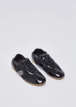 Glossy light sneakers con strass