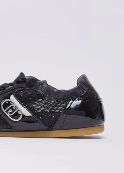 Glossy light sneakers con strass