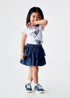 Gonna in denim tencel