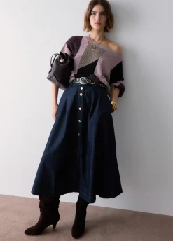 Gonna lunga in denim