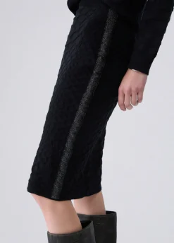 Gonna midi in maglia jacquard