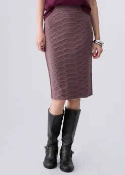 Gonna midi in maglia jacquard