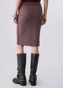 Gonna midi in maglia jacquard