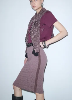 Gonna midi in maglia jacquard