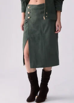 Gonna midi in suede