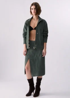 Gonna midi in suede