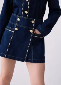 Gonna pantalone con strass