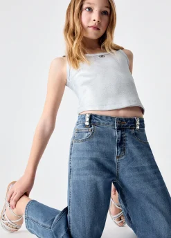 Jeans balloon con ricami gioiello
