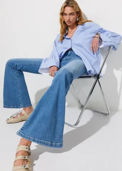 Jeans bootcut a vita alta
