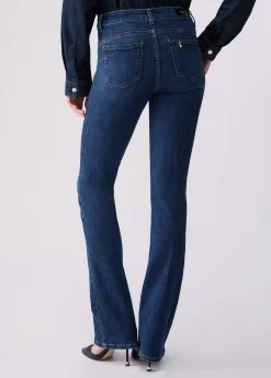 Jeans bootcut con bottoni gioiello
