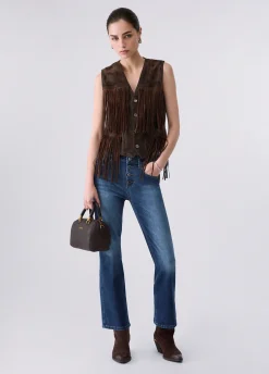 Jeans bootcut con bottoni gioiello