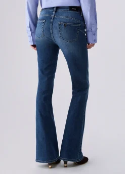Jeans bootcut con strass