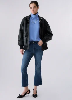 Jeans bootcut con strass