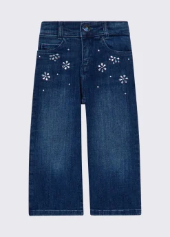 Jeans con ricami gioiello