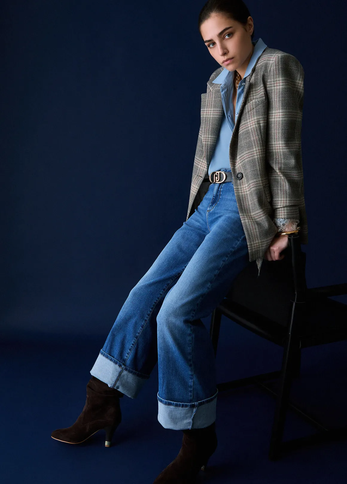Jeans flare a vita alta