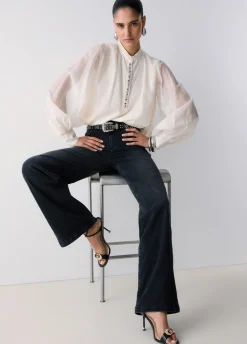 Jeans flare a vita alta
