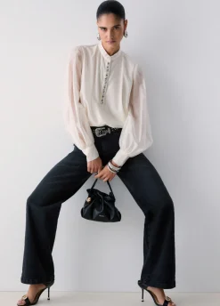 Jeans flare a vita alta