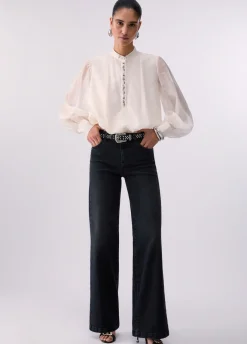 Jeans flare a vita alta