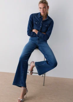 Jeans flare a vita alta