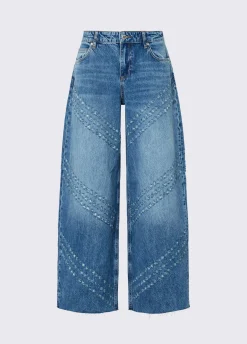 Jeans flare con dettagli laserati