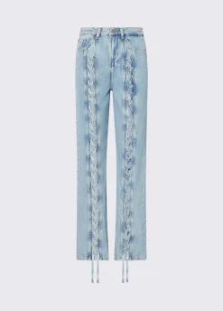Jeans flare con intreccio